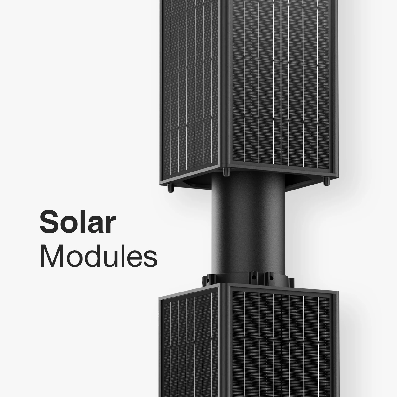 integrated smart light pole with vertical solar panels