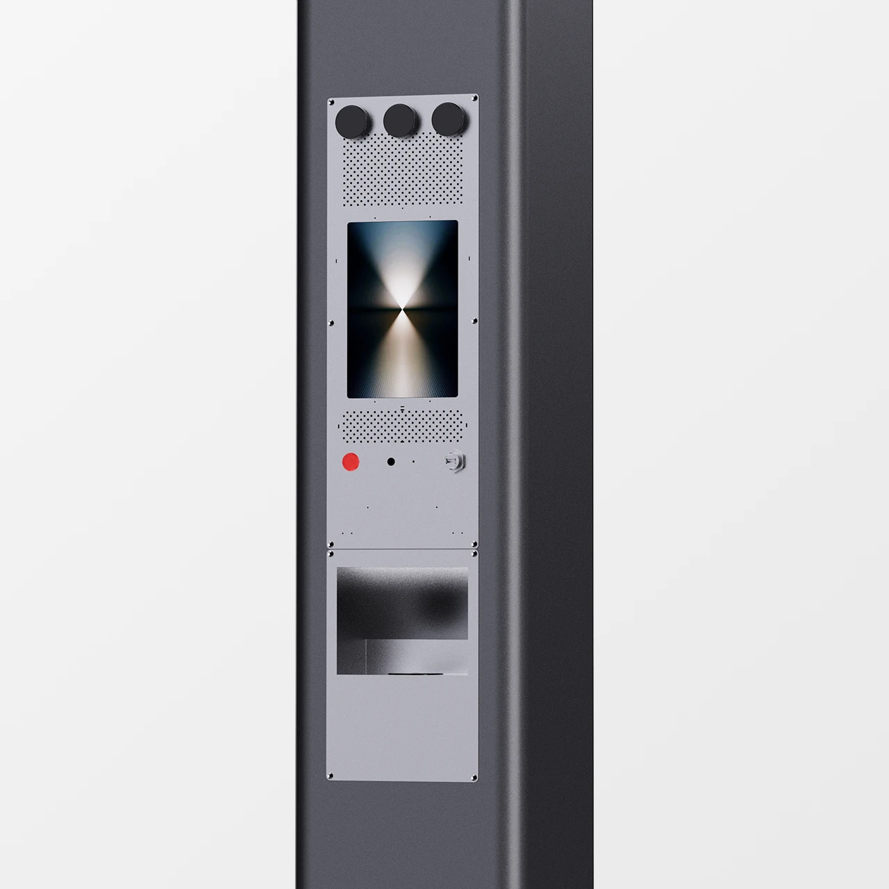solar pole with emergency button